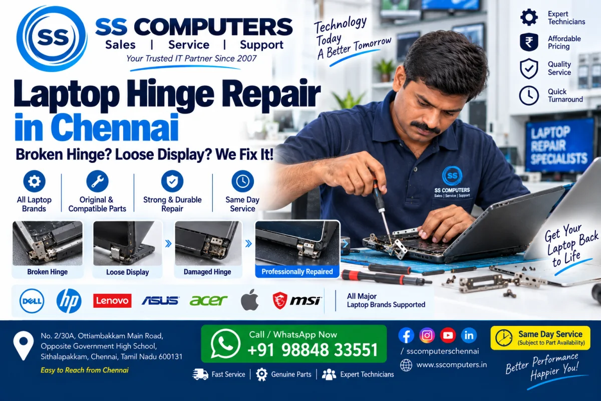 Laptop Hinge Repair in Sithalapakkam & Medavakkam, Chennai