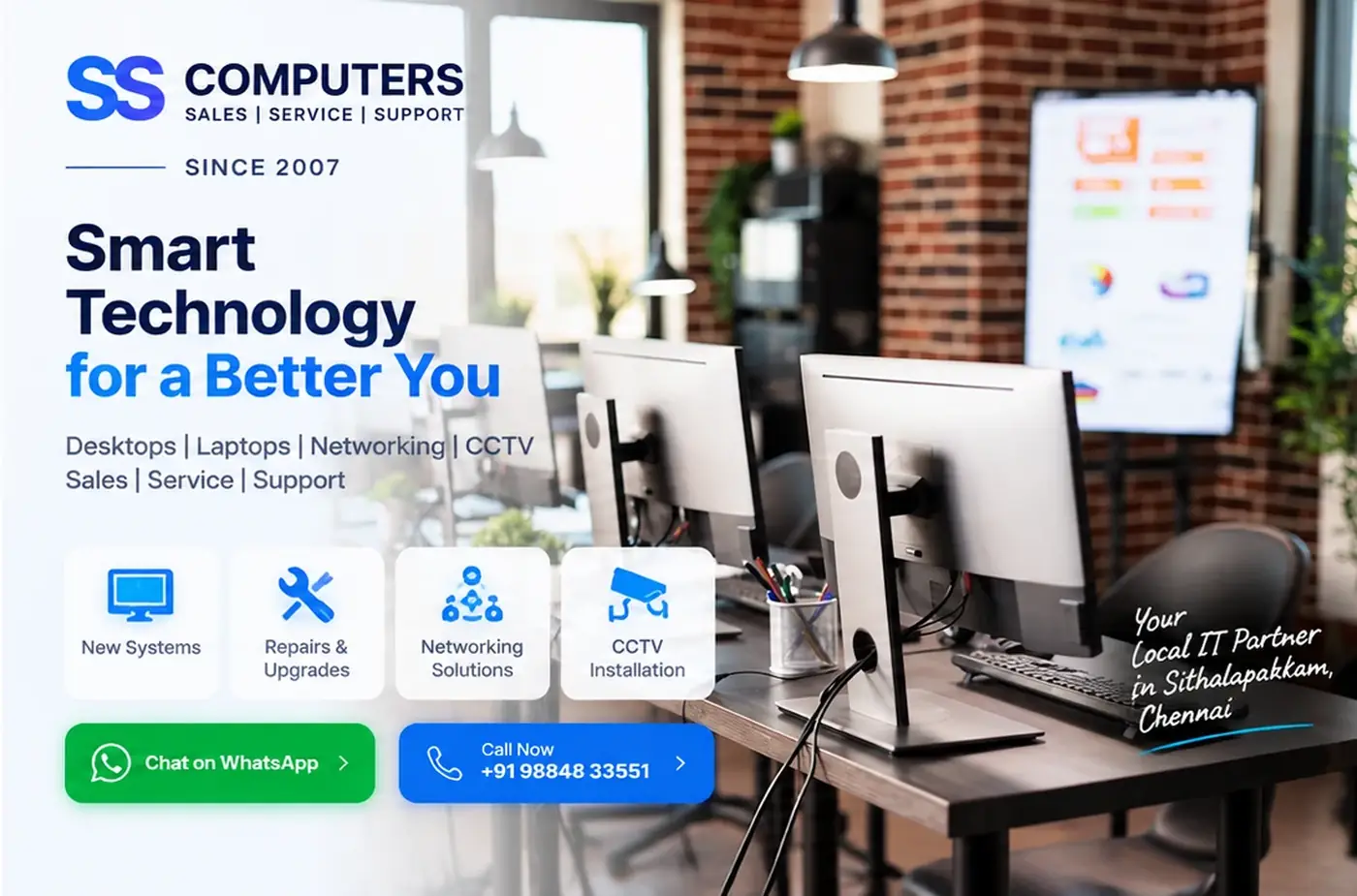 SS Computers computer sales service networking CCTV and IT support in Chennai